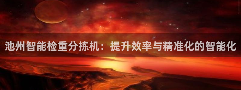 辉达娱乐检测：池州智能检重分拣机：提升效率与精准化的智能化