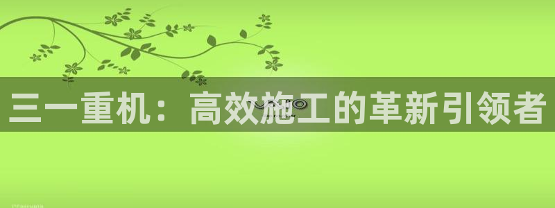 辉达娱乐丨39444：三一重机：高效施工的革新引领者