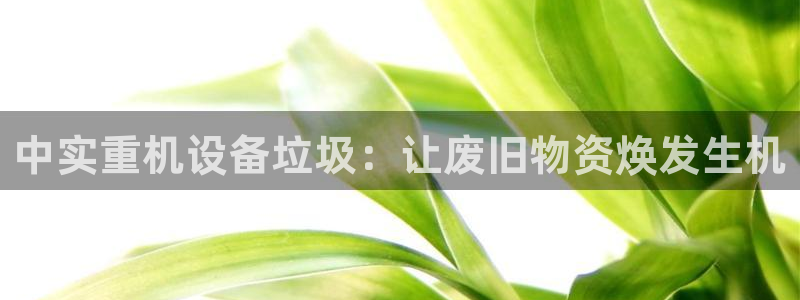 辉达娱乐：中实重机设备垃圾：让废旧物资焕发生机