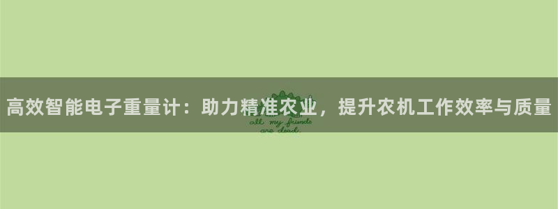 信誉辉达娱乐：高效智能电子重量计：助力精准农业，提升农机工作